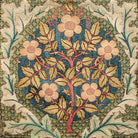 Decorative floral pattern with flowers and leaves on a textured background