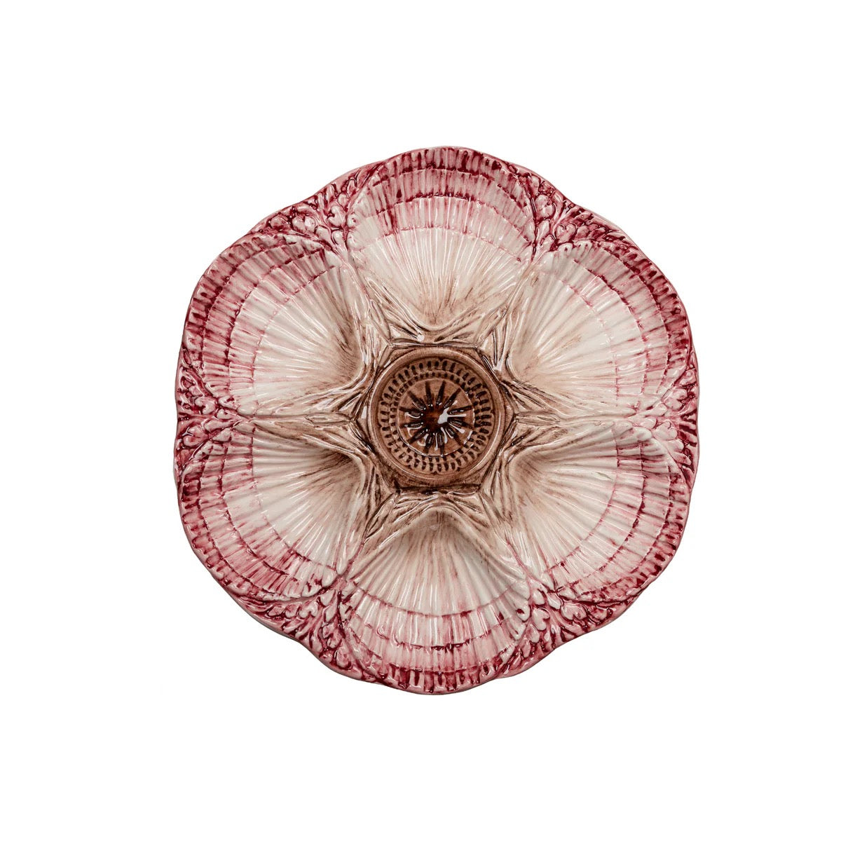 Decorative plate with a floral design on a white background