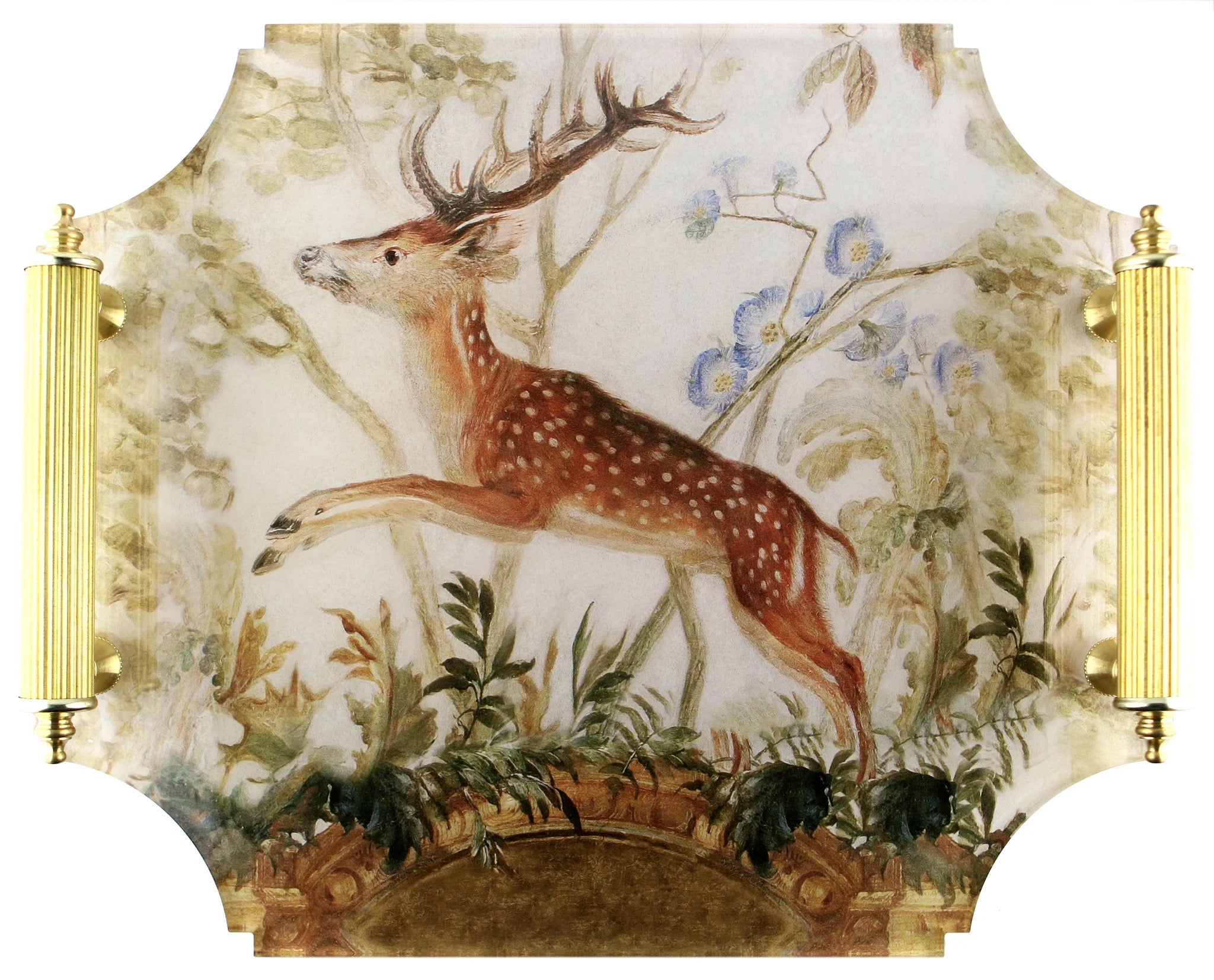 Georgian Stag Tray with Handles