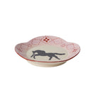 Ceramic bowl with a horse design on a white background