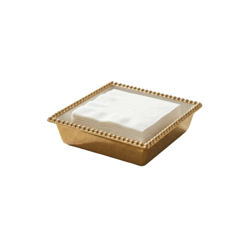 Gold Beaded Cocktail Napkin Holder
