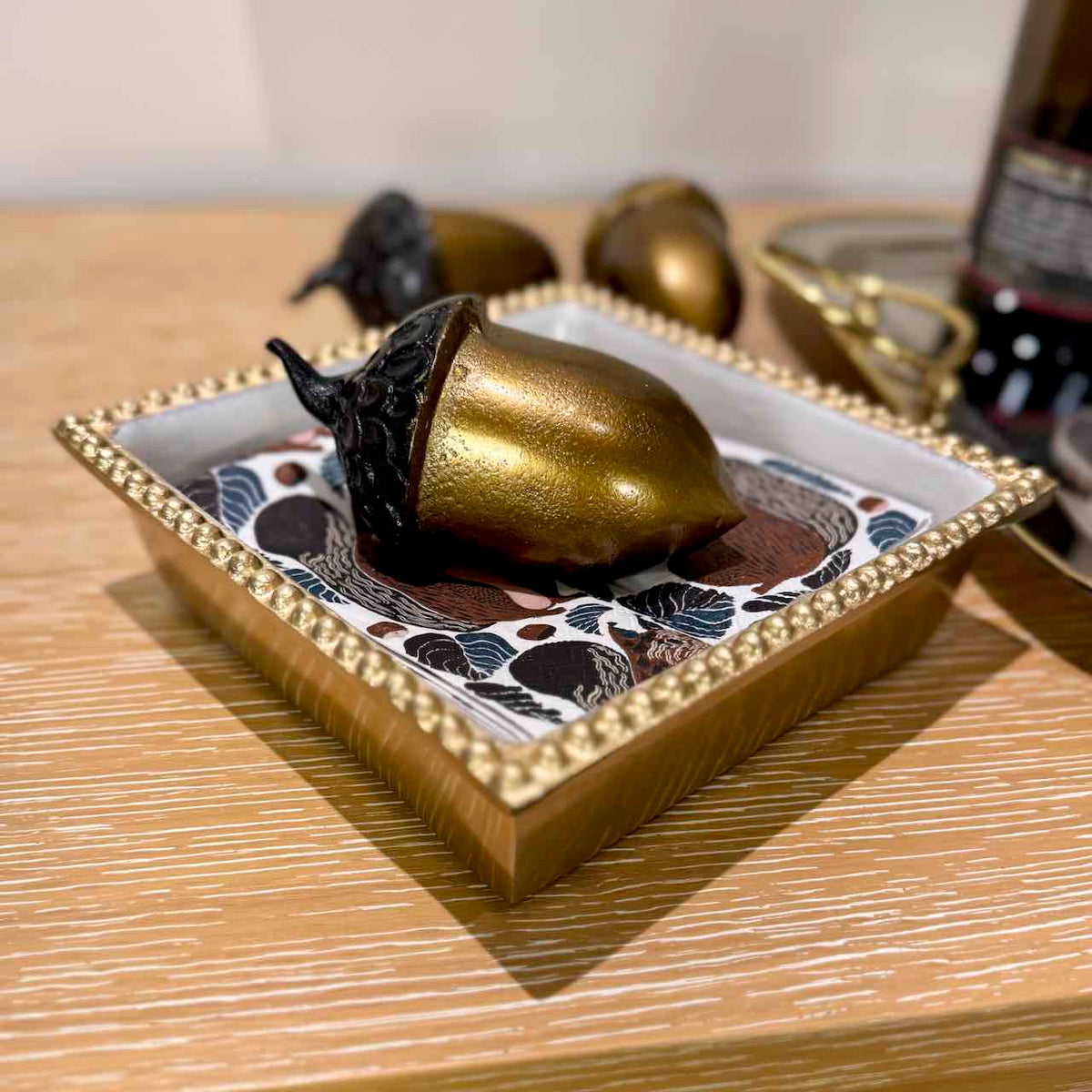 Gold Beaded Cocktail Napkin Holder