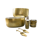 Gold Hammered 6 Piece Barware Set