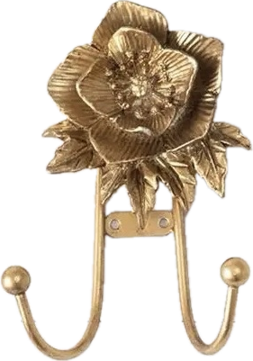 Decorative gold hook with floral design