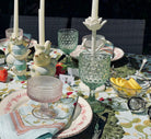 Green Hobnail Glass Goblet
