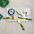 Green Marbled Cheese Knife Set