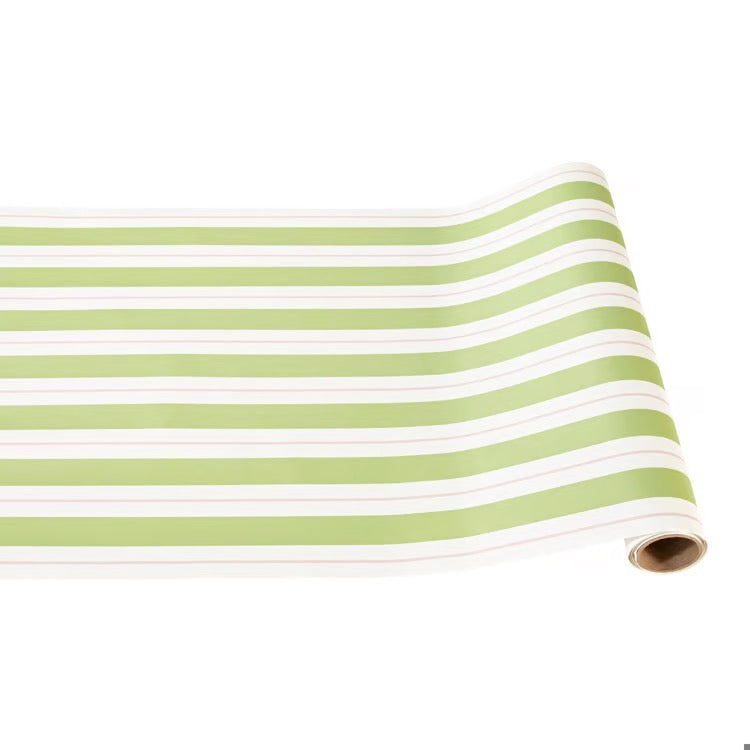 Green & Pink Awning Stripe Table Runner