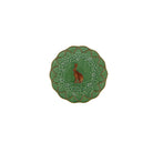 Decorative plate with a rabbit design on a green background