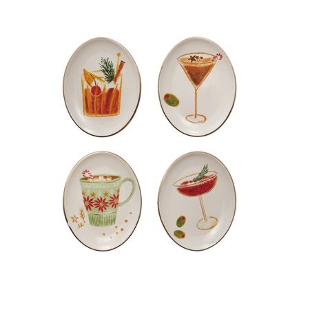 Holiday Cocktail Plates - Set of 4