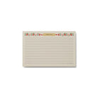 Rectangular notepad with decorative border and text on a white background