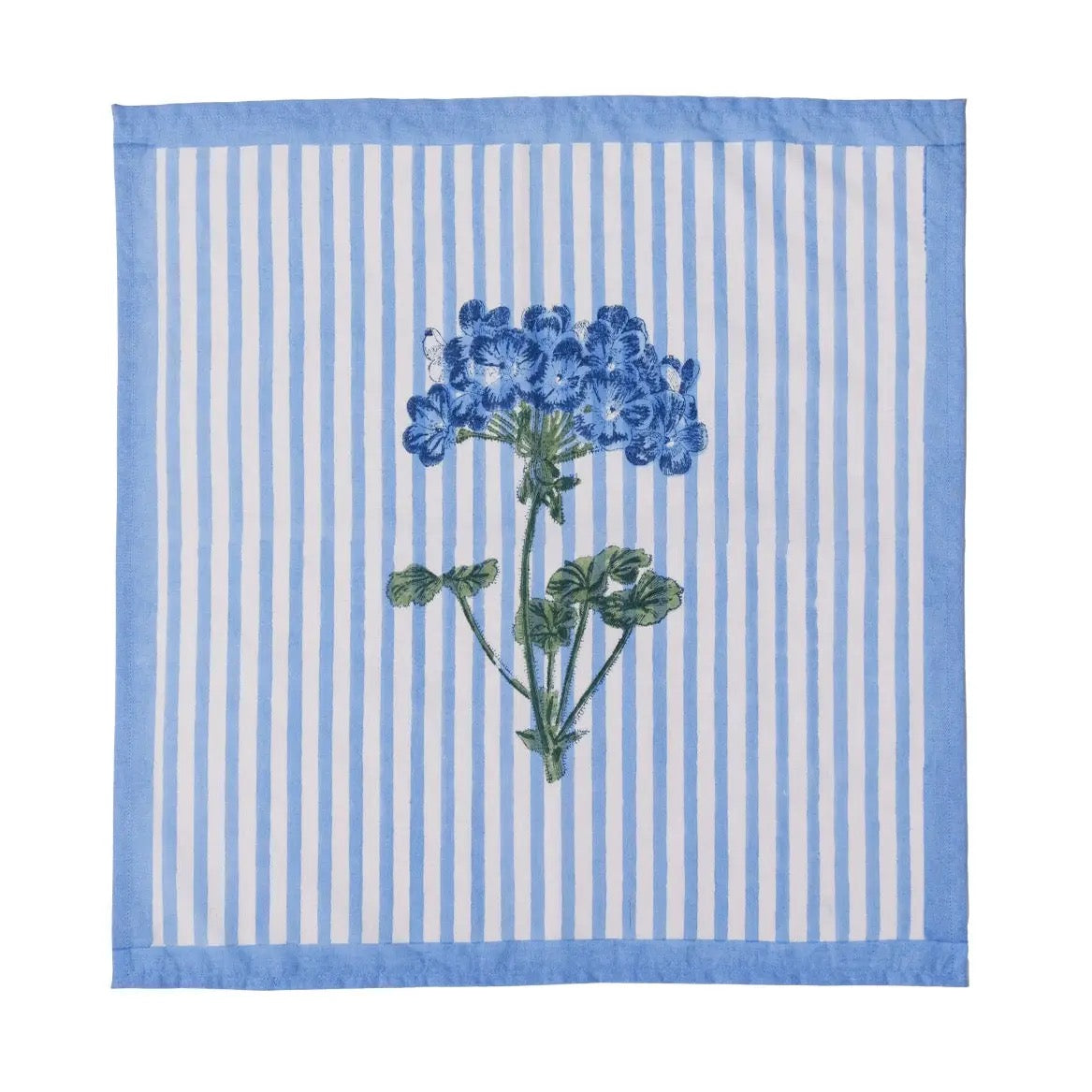 Hydrangea Block Print Napkins - Set of 4