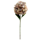 Artificial flower stem with hydrangea-like flowers on a white background