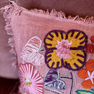 Summer Garden Embroidered Lumbar Pillow