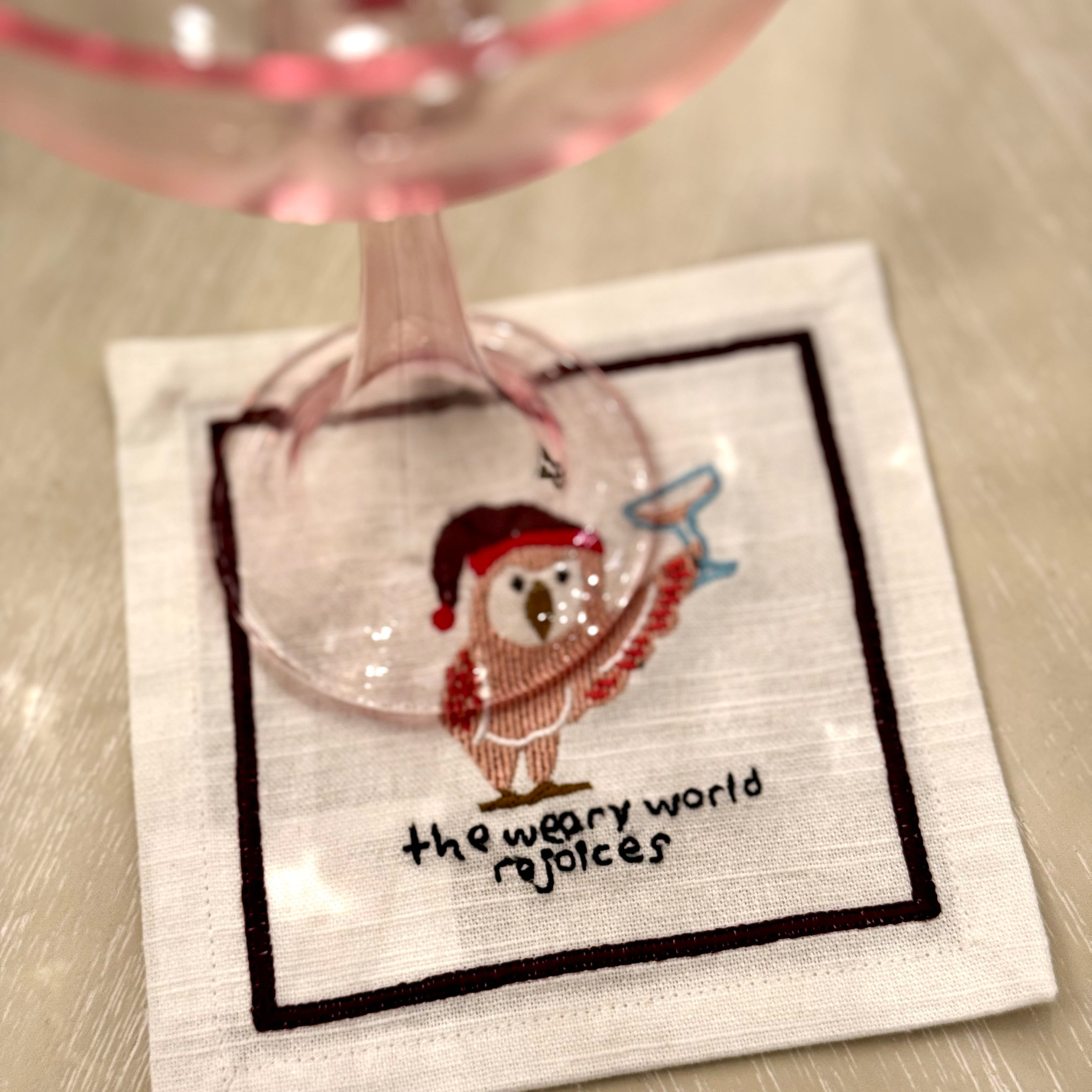 The Weary World Rejoices Cocktail Napkin