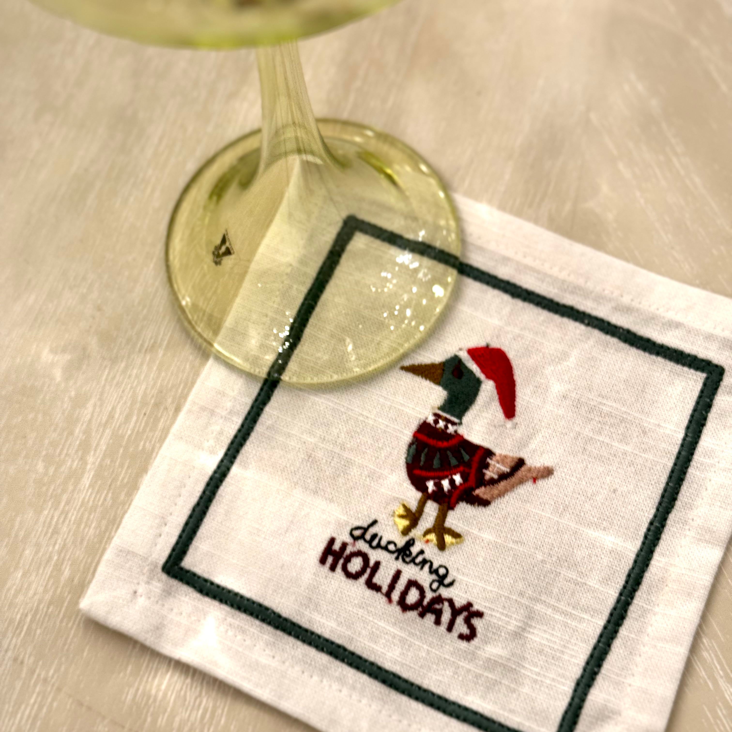 Duckling Holidays Cocktail Napkin