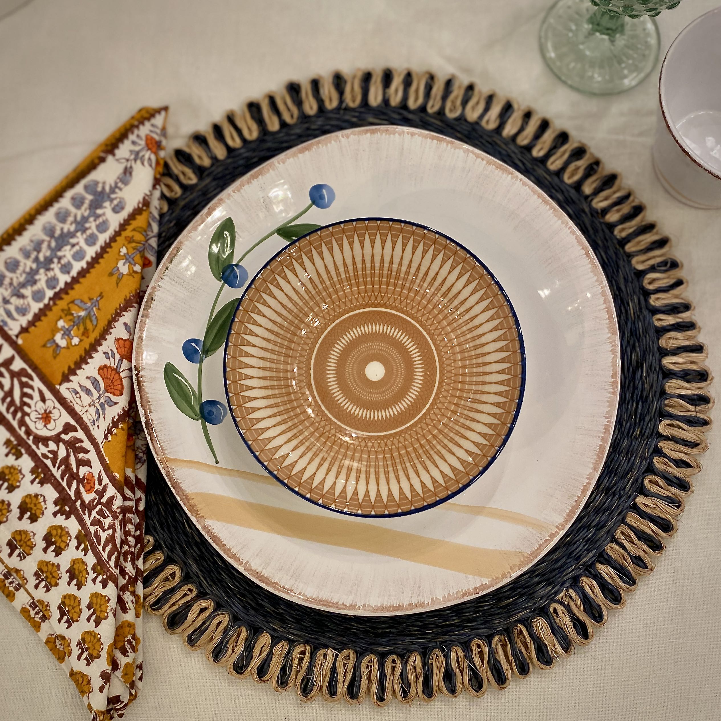 Geometric Ceramic Berry Bowl