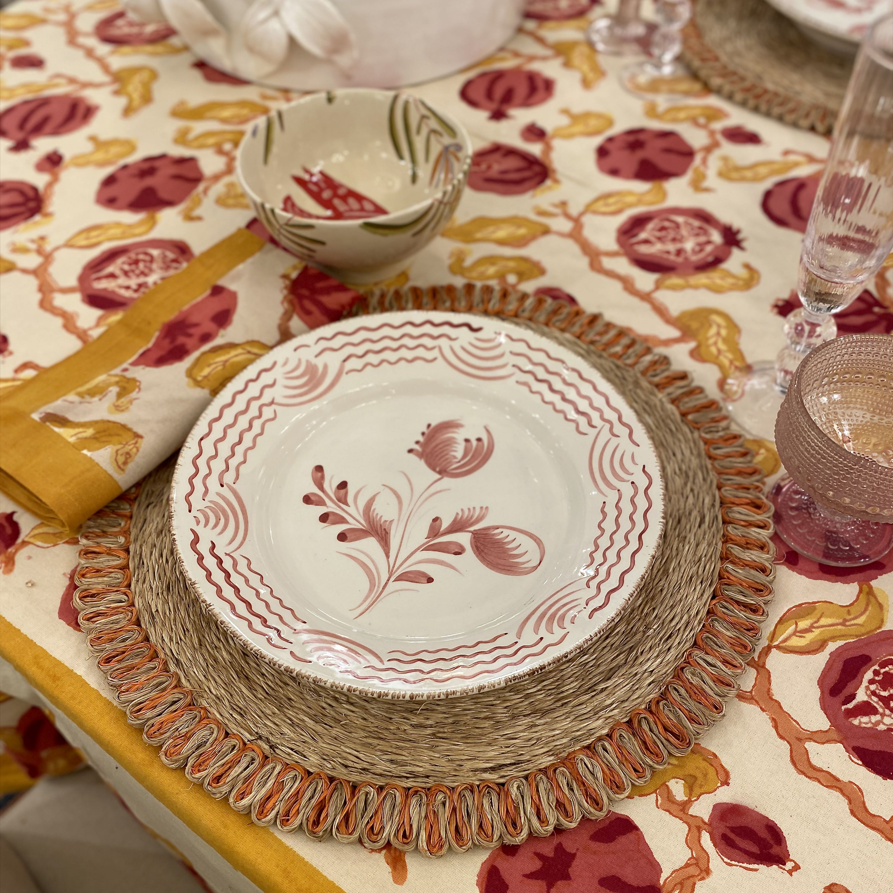 Luzia Flower Waves Plate Pink