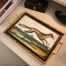 Fox Tray with Brass Handles