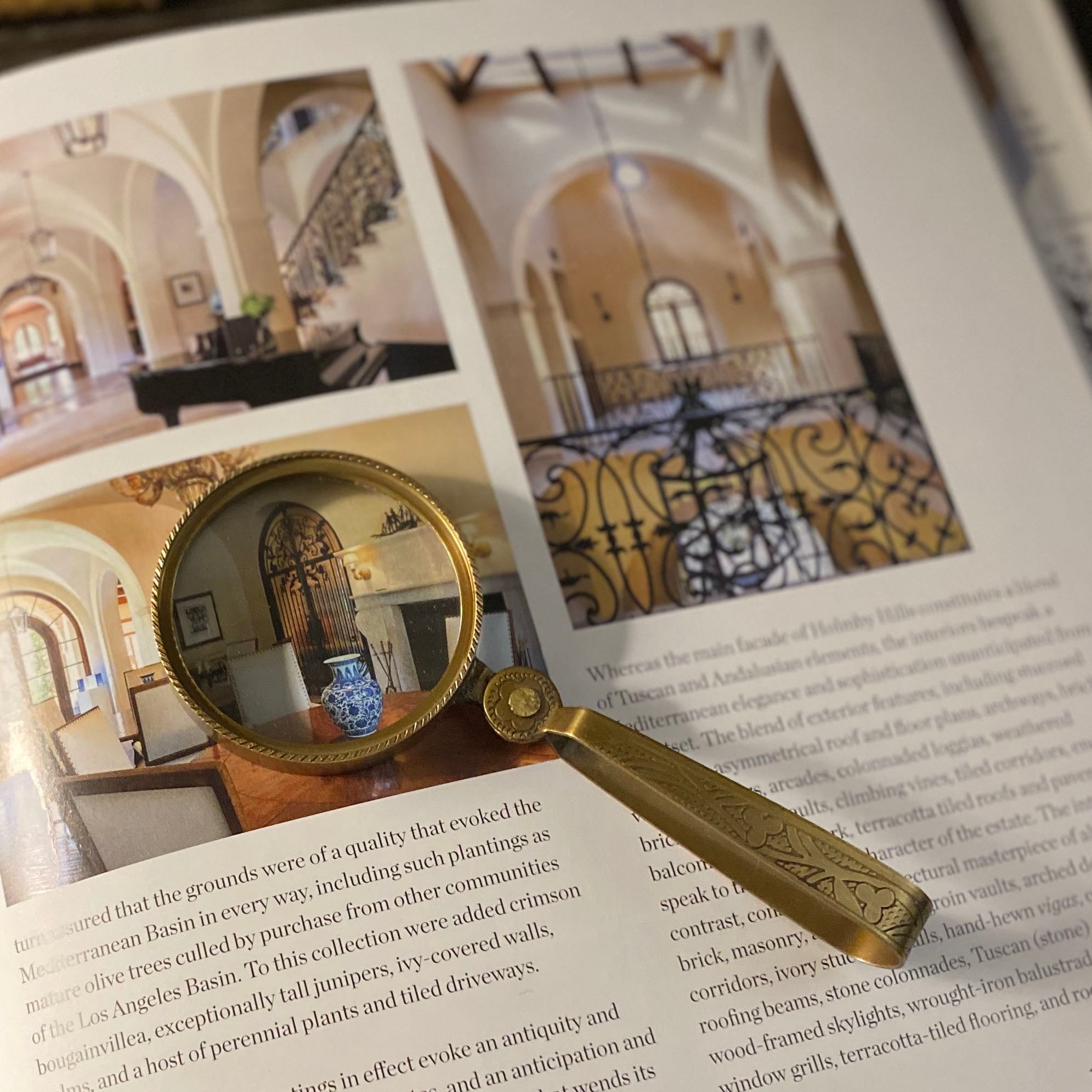 Antiqued Brass Magnifying Glass