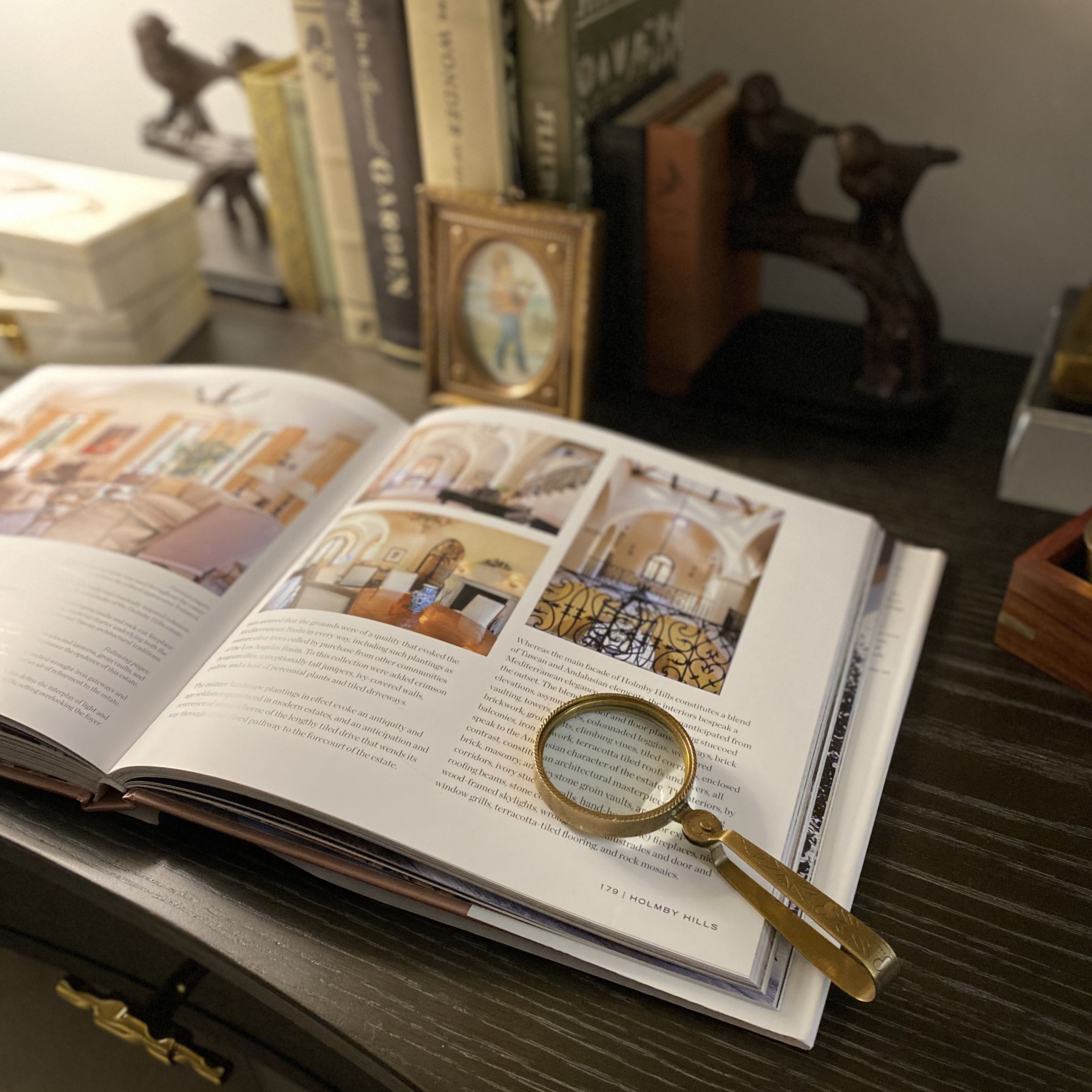 Antiqued Brass Magnifying Glass