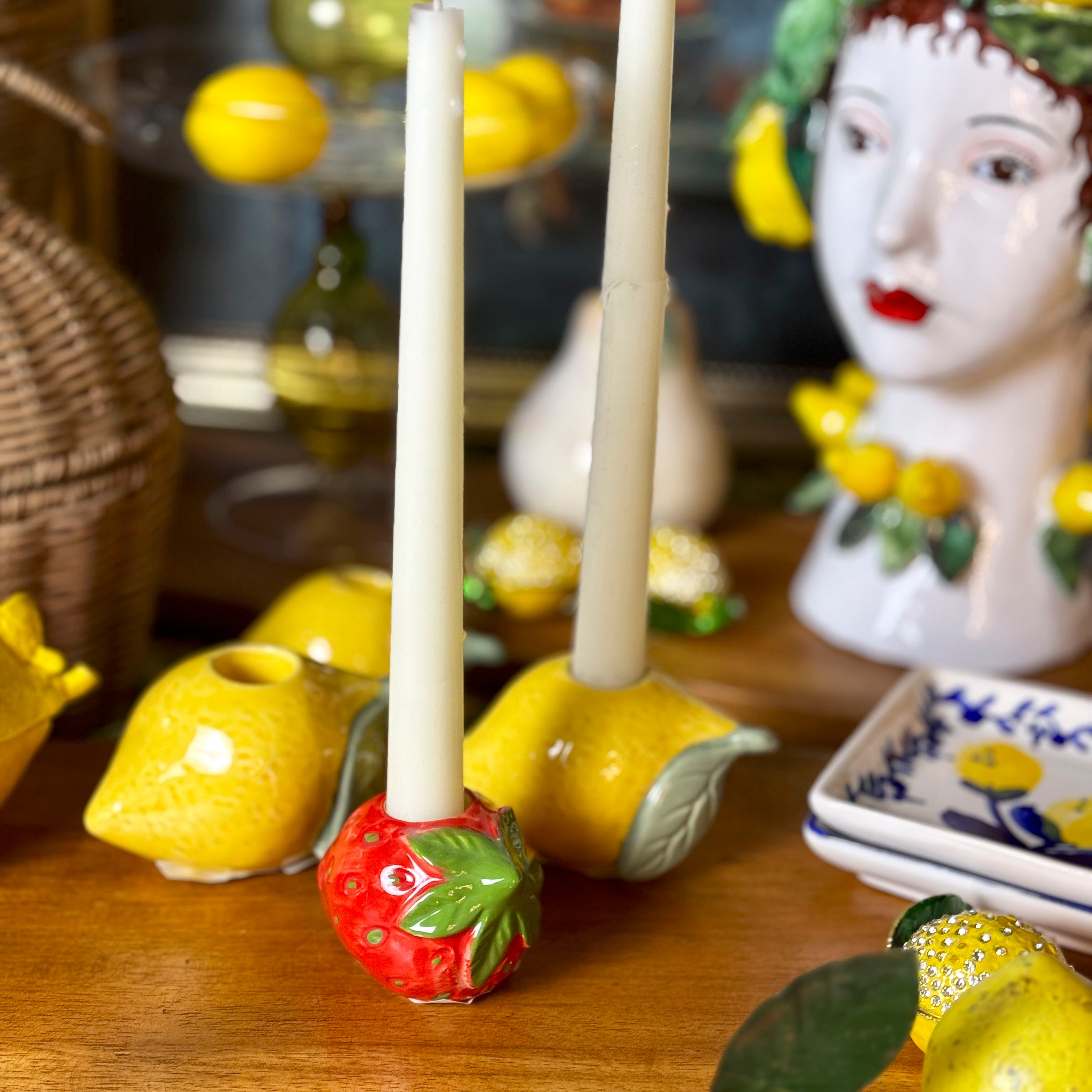 Ceramic Strawberry Candleholder