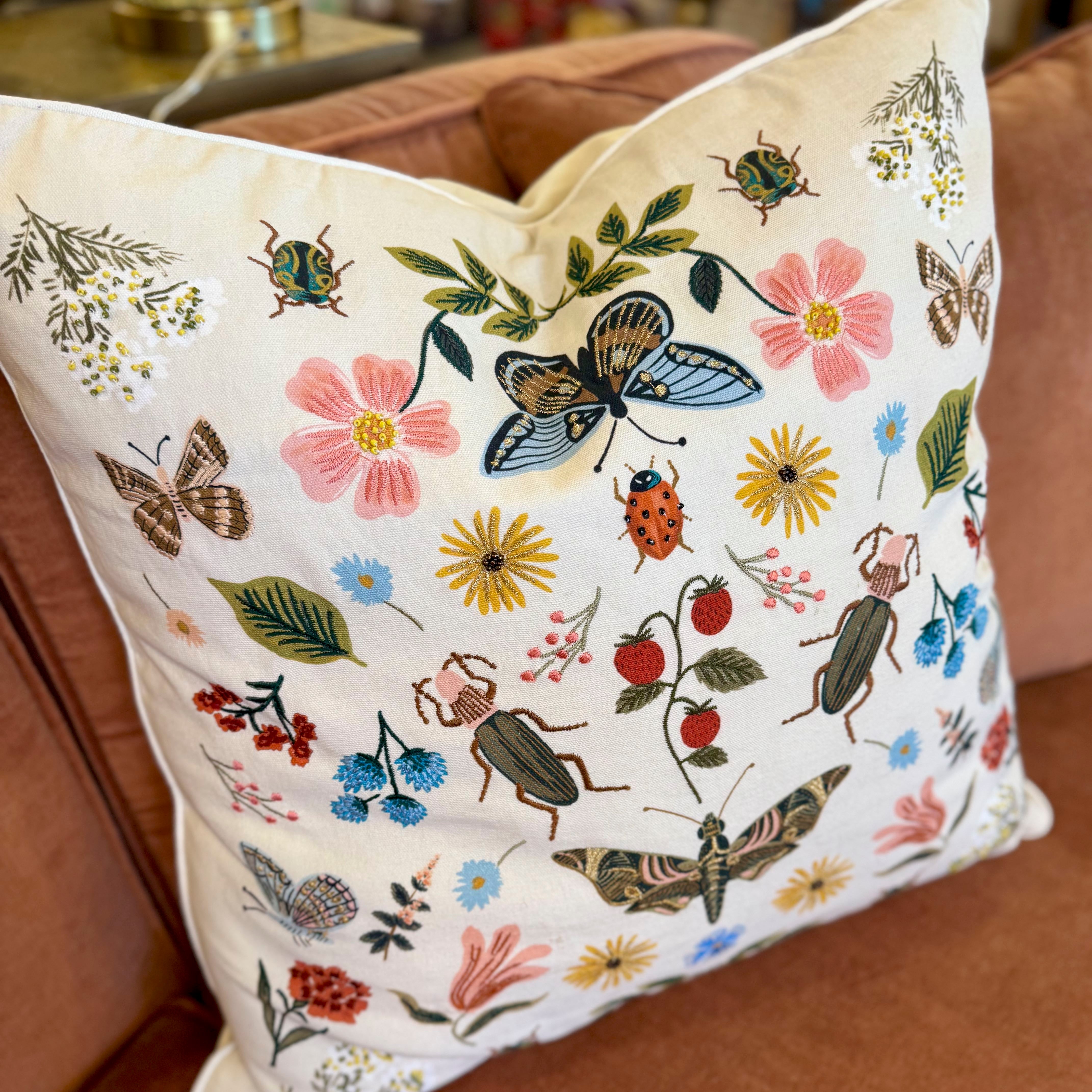 Spring Mix Embroidered Pillow by Rifle Paper Co. x Loloi