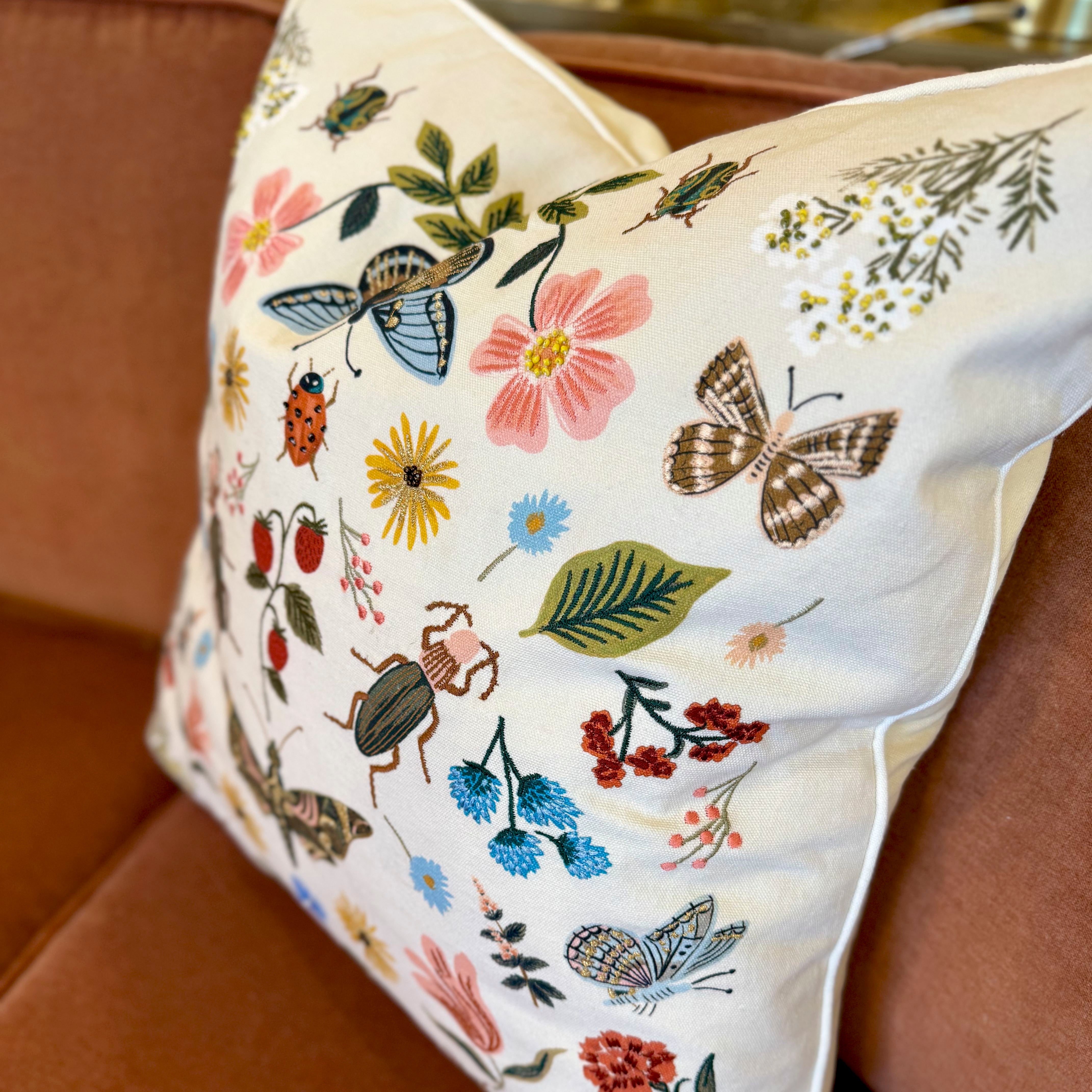 Spring Mix Embroidered Pillow by Rifle Paper Co. x Loloi