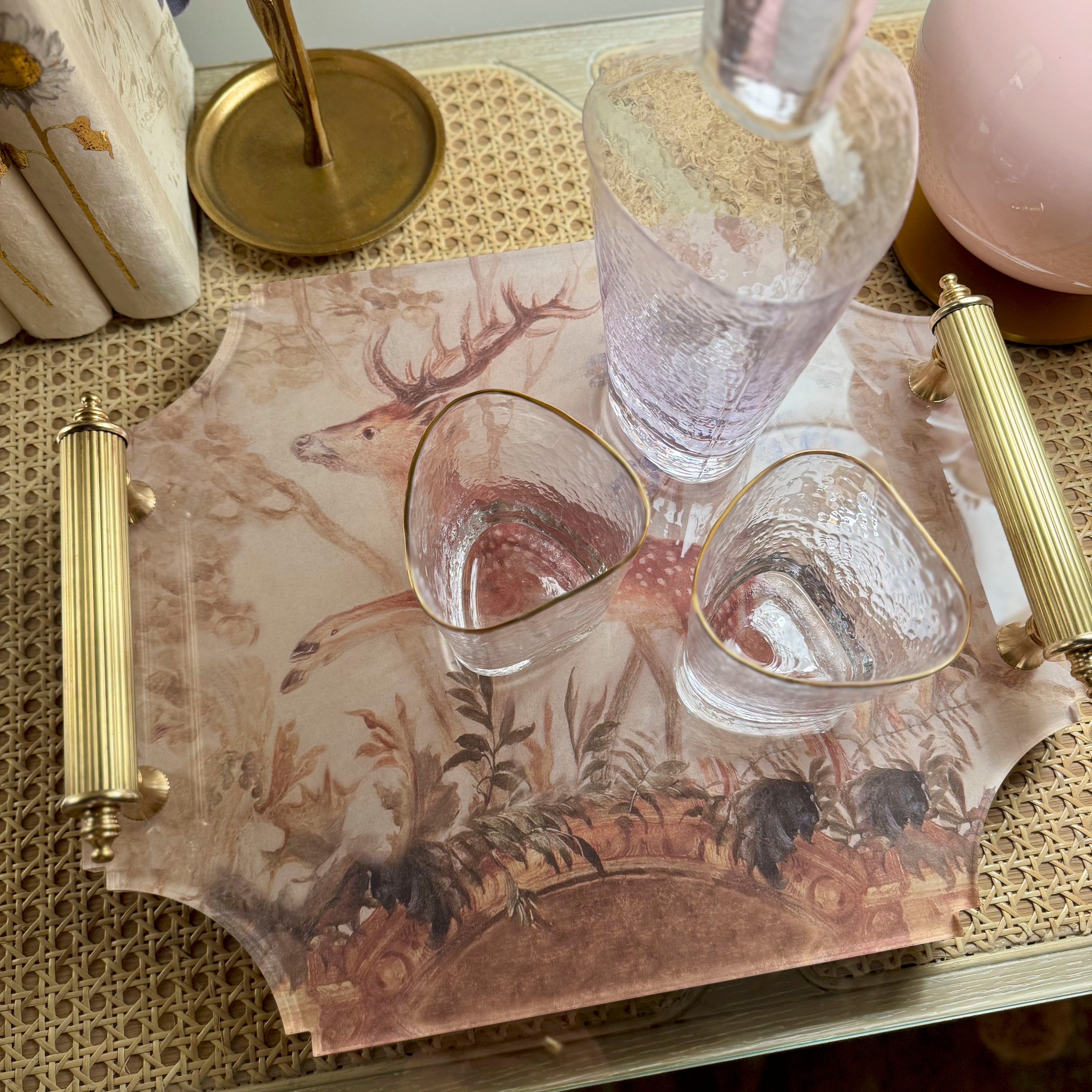 Georgian Stag Tray with Handles