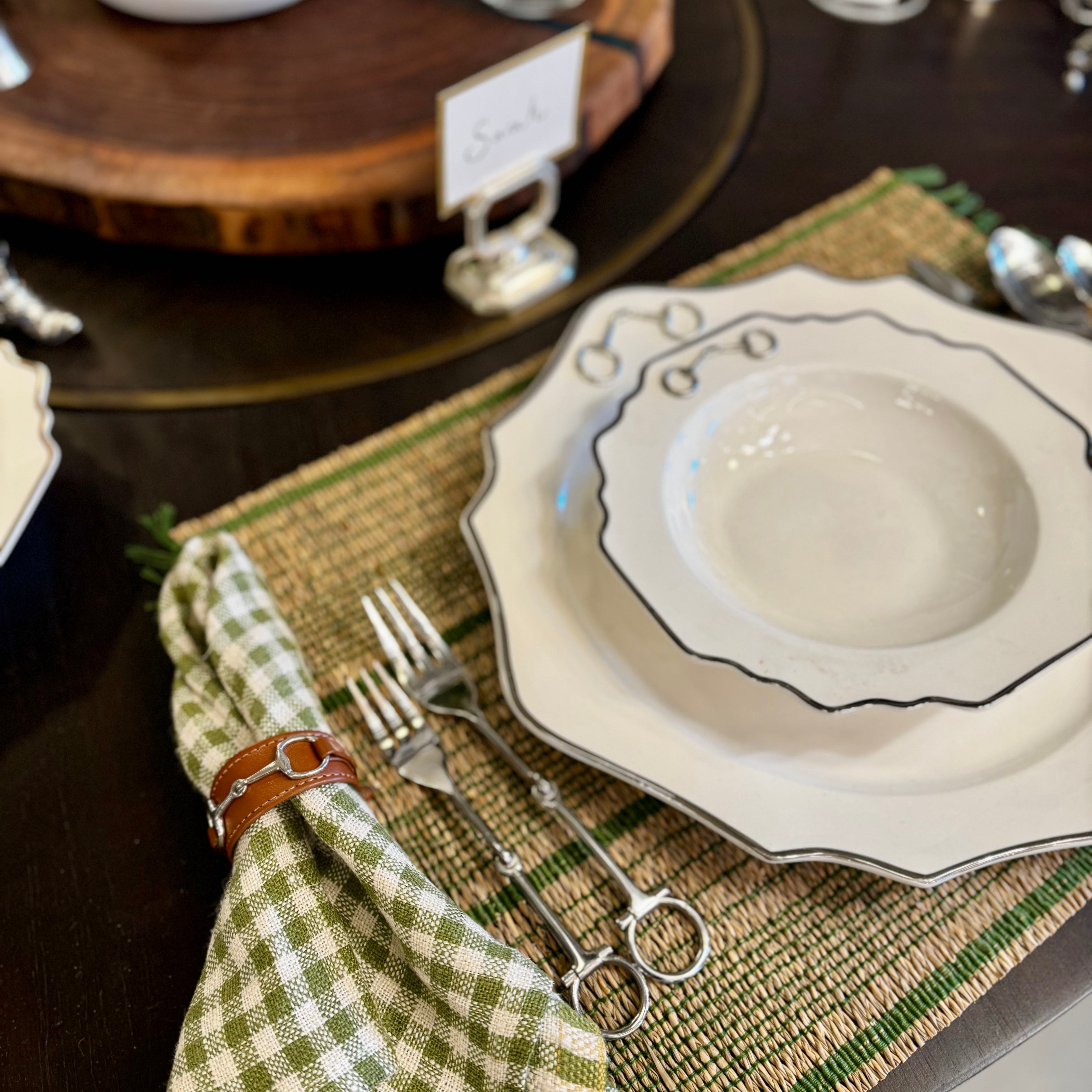 Pewter Bit Bone China Soup Bowl