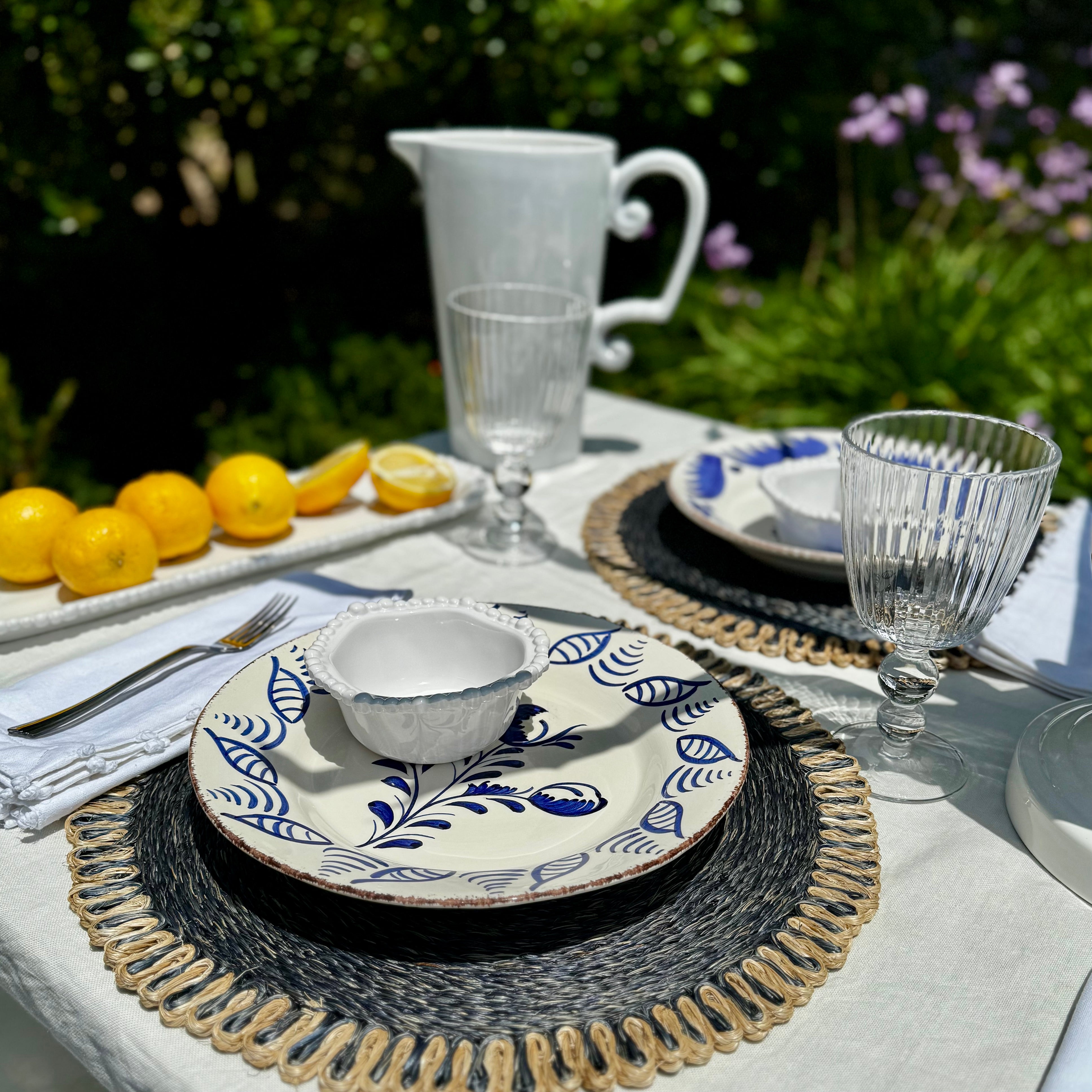 Ceramic Scroll Handle Pitcher