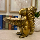 Squirrel Dish made of metal and antique gold finish