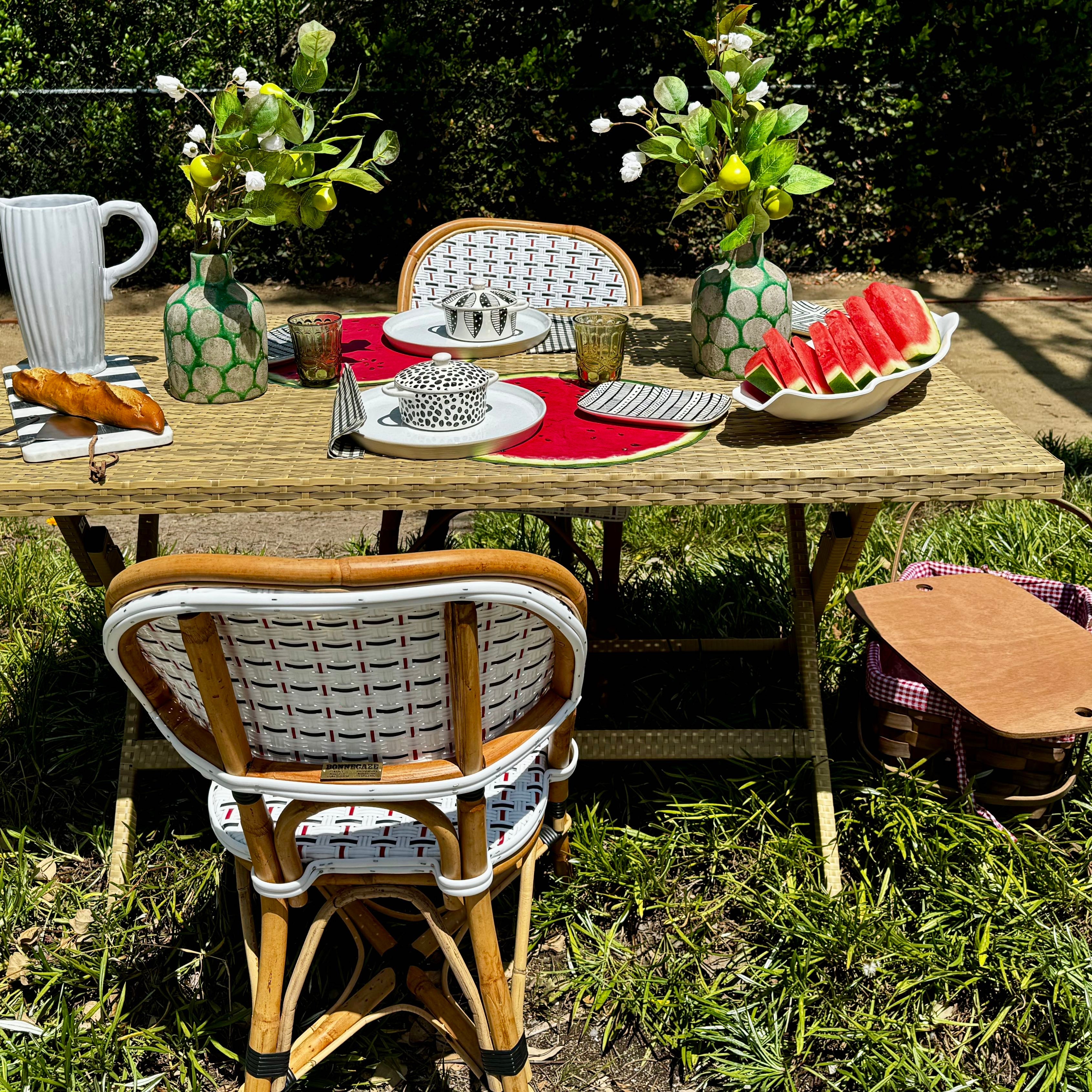 Red White and Black French Bistro Chair - Set of 2