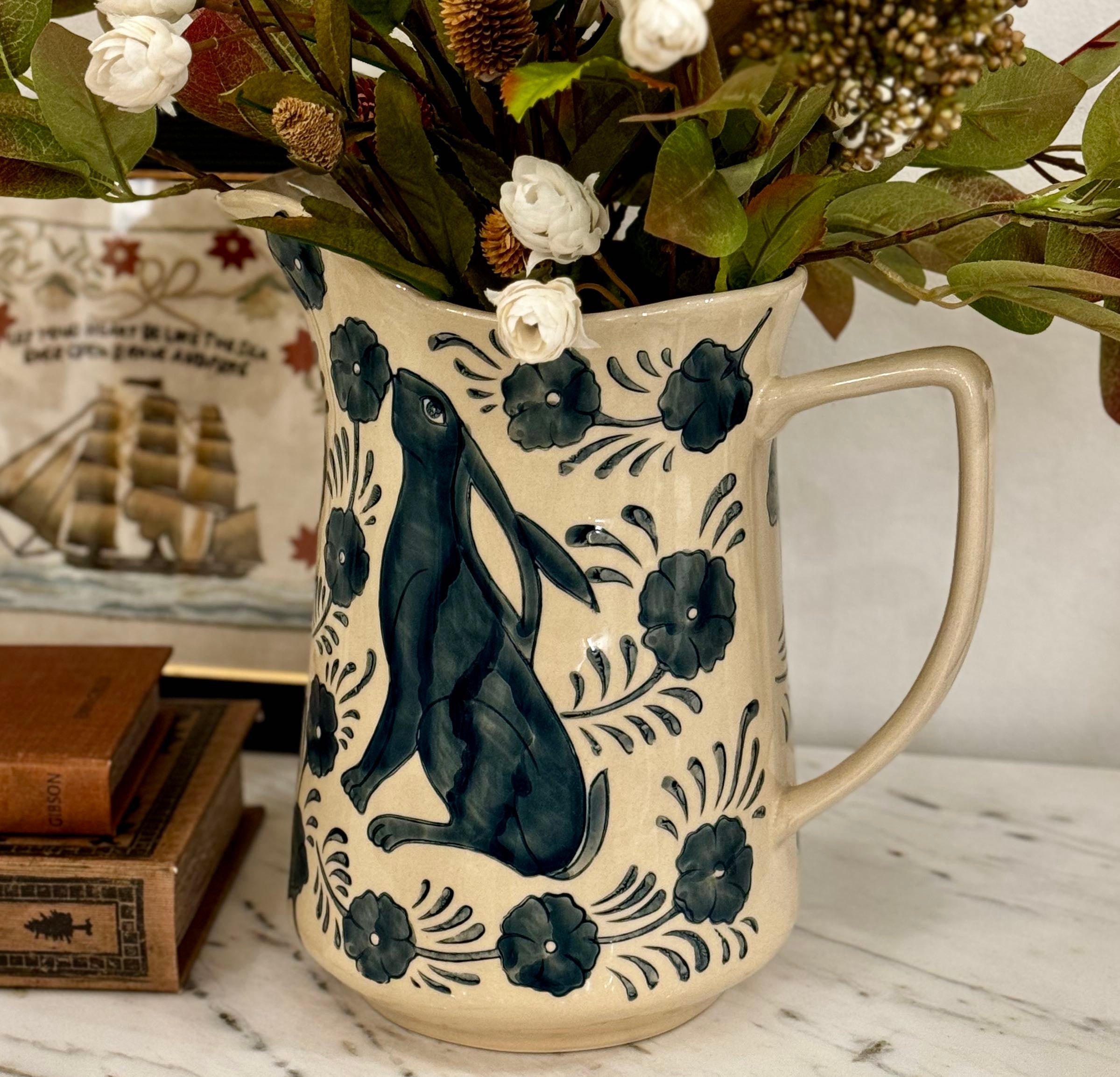 Bunny Rabbit Stoneware Pitcher