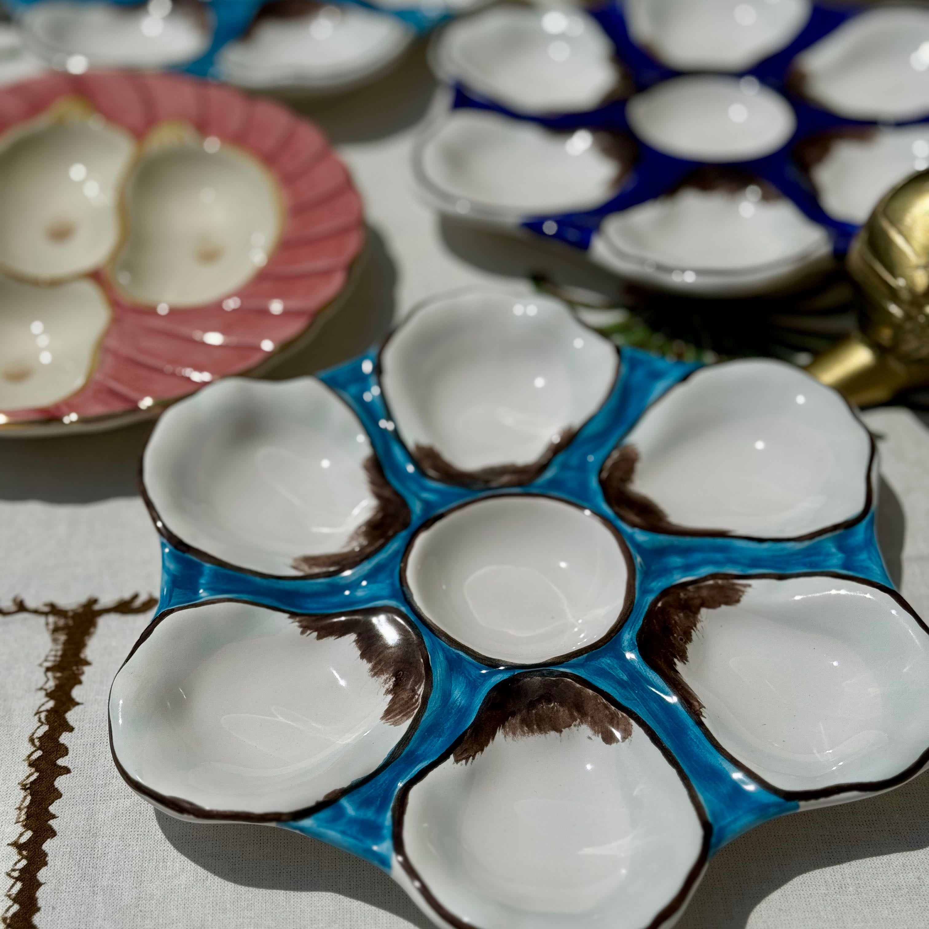 Large Navy Oyster Plate