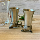 Boar and Stag Pewter Liqueur Cups