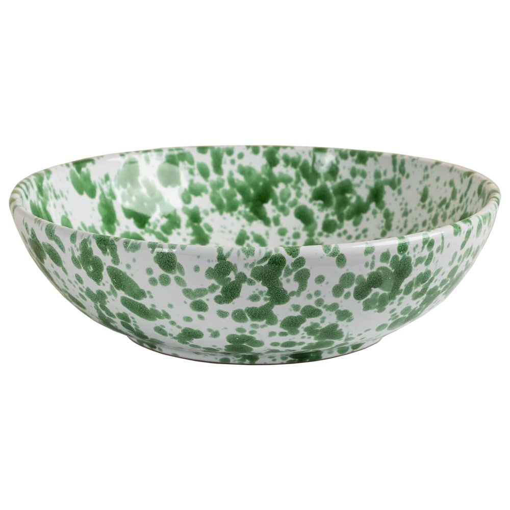 Green Speckled Serving Bowl