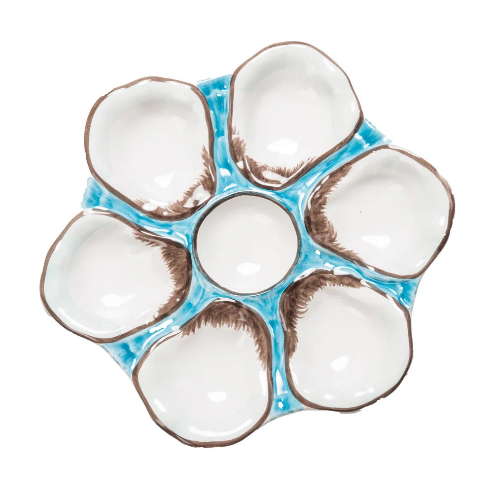 Large Turquoise Oyster Plate