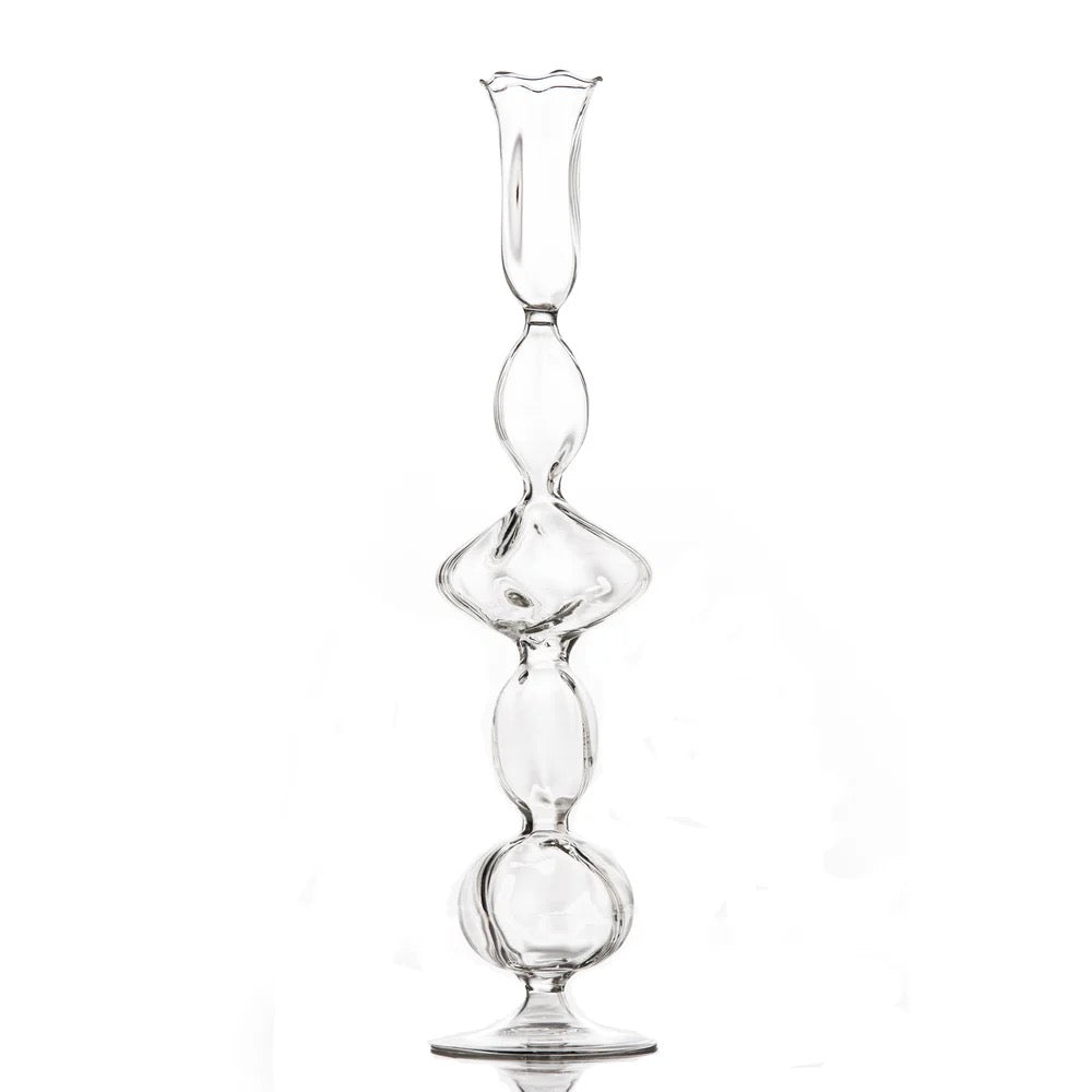 Flat Ball Glass Candlestick