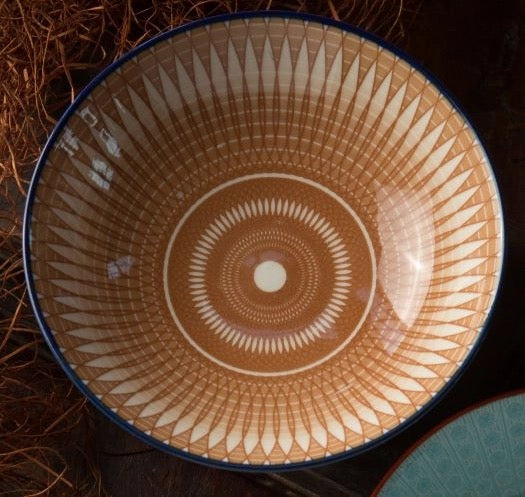 Geometric Ceramic Berry Bowl