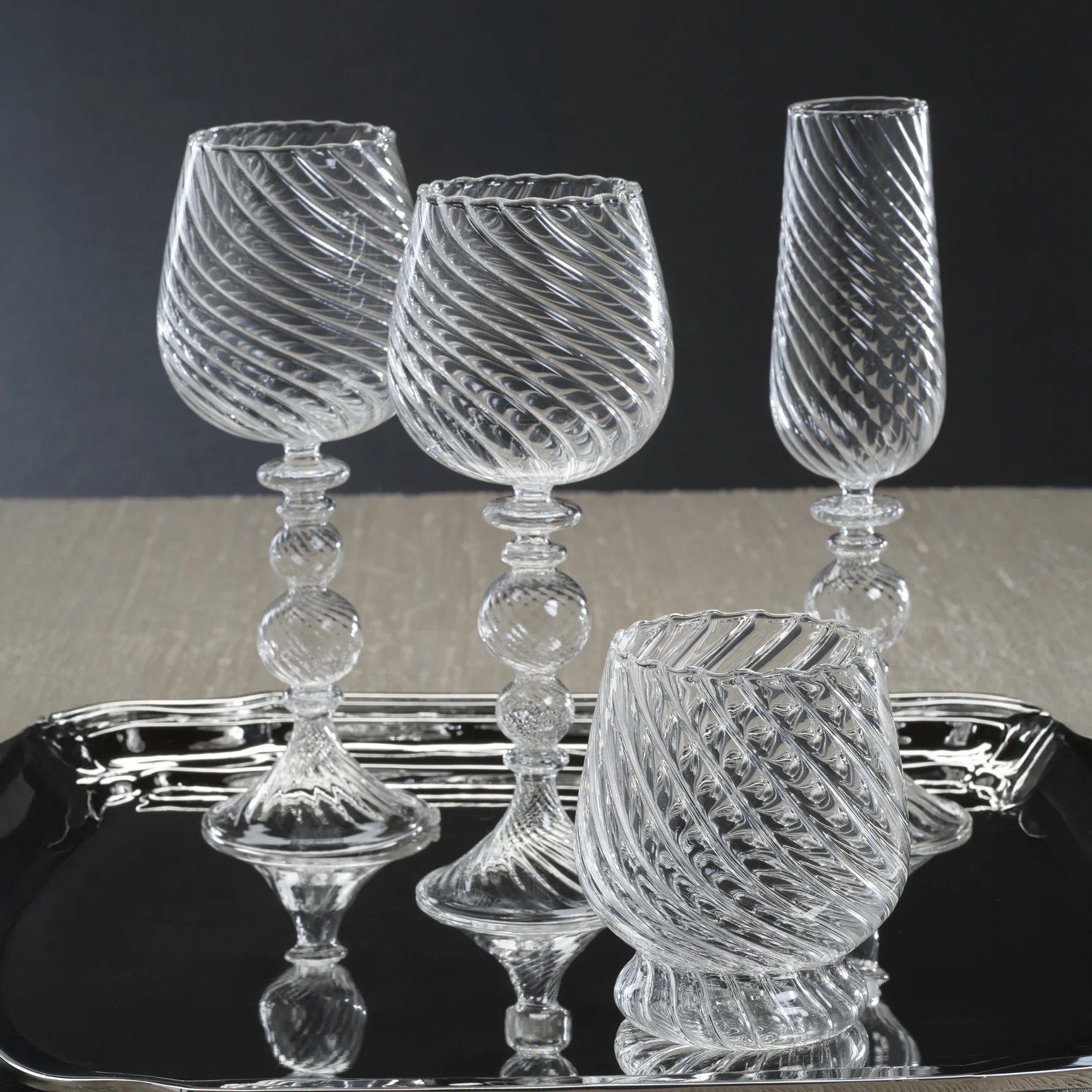 Twisted Red Wine Glass