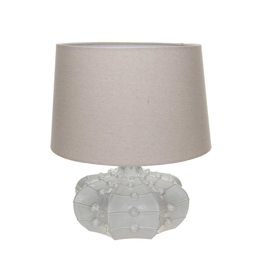 Hobnail Stoneware Table Lamp