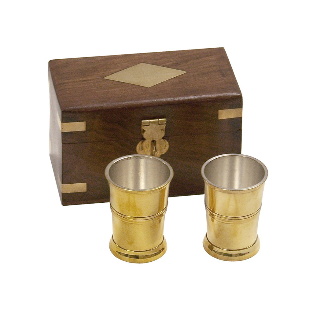Brass Rum Cups in Box