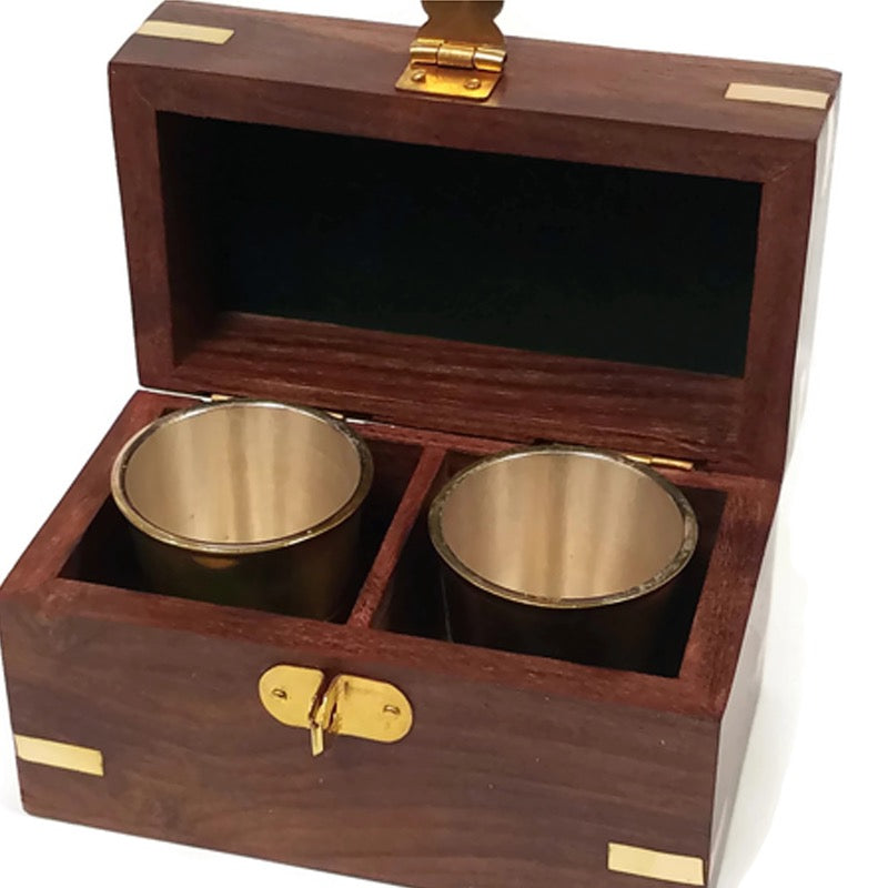 Brass Rum Cups in Box