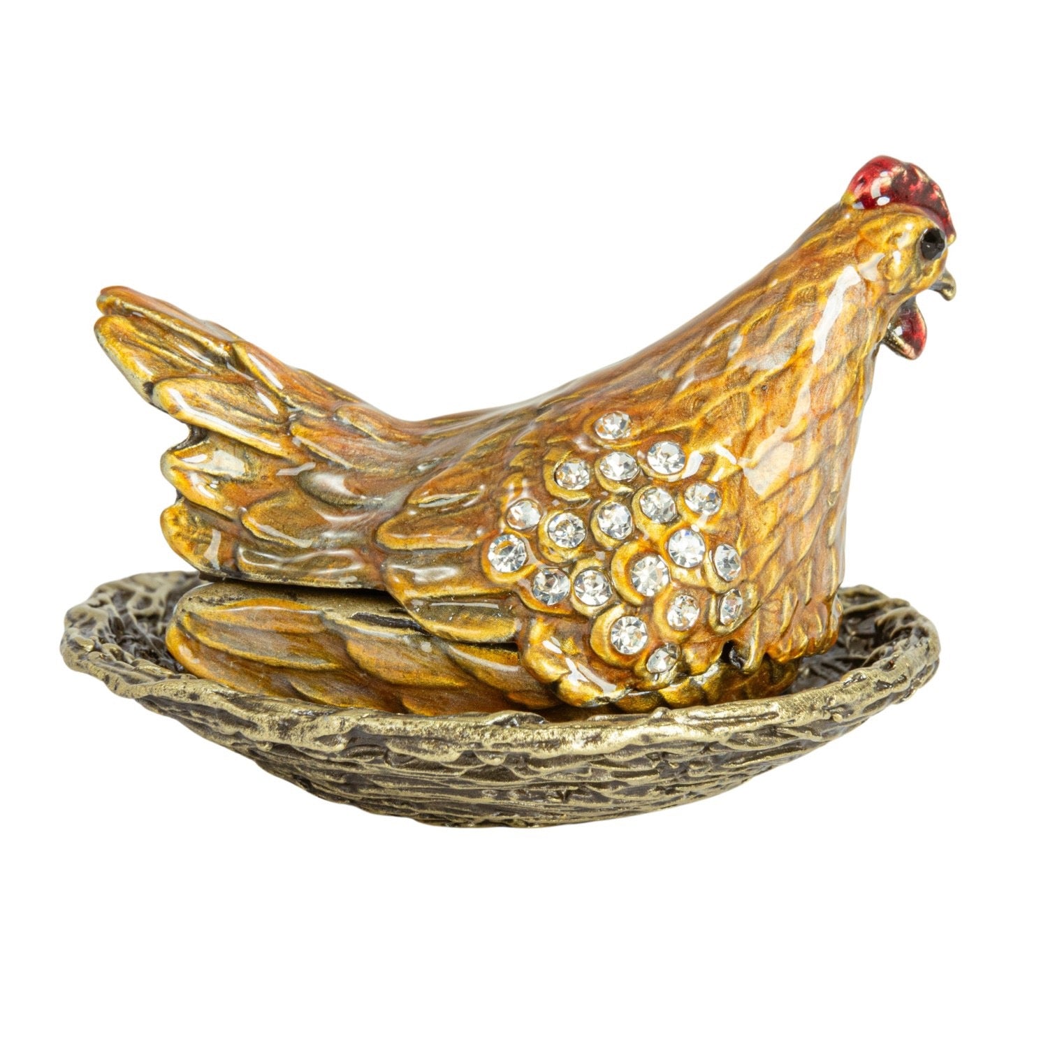 Enameled Hen Trinket box