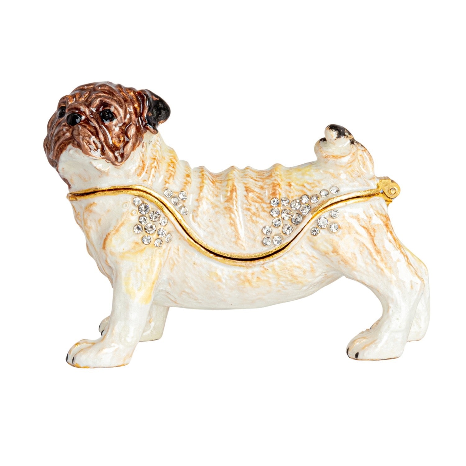 Enameled Pug Trinket Box