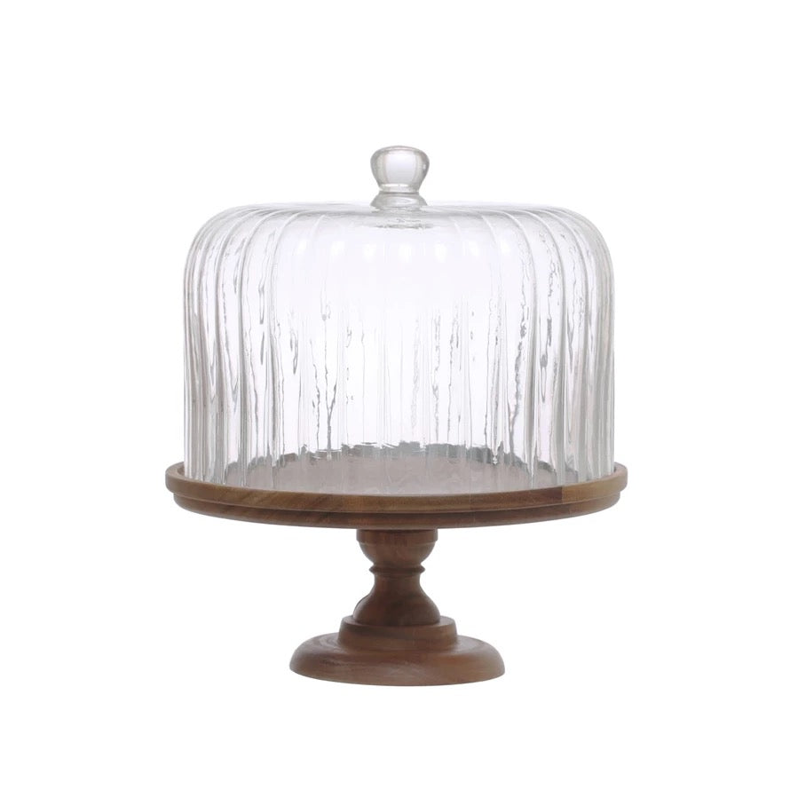 Fluted Cloche Cake Stand