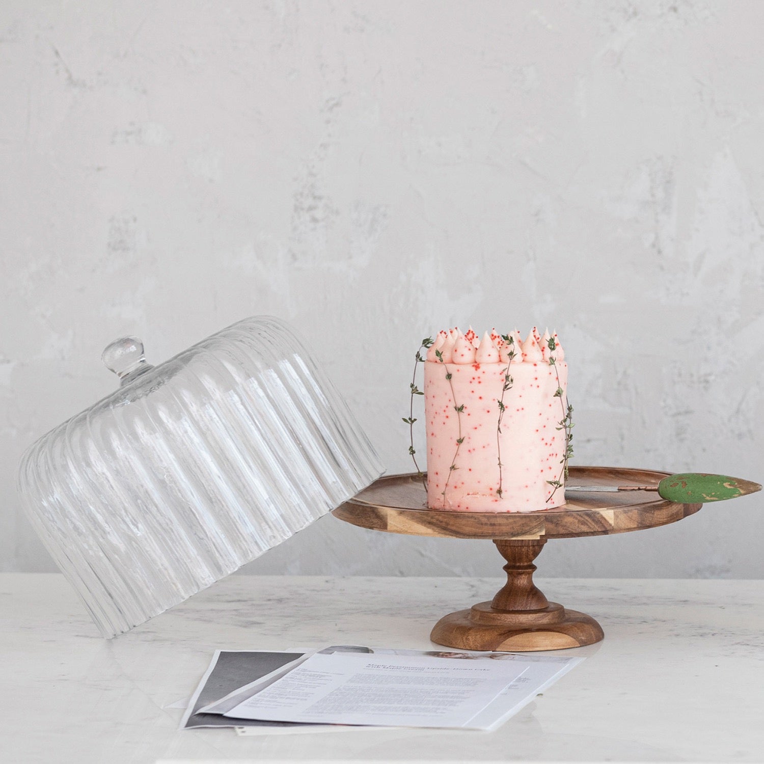 Fluted Cloche Cake Stand