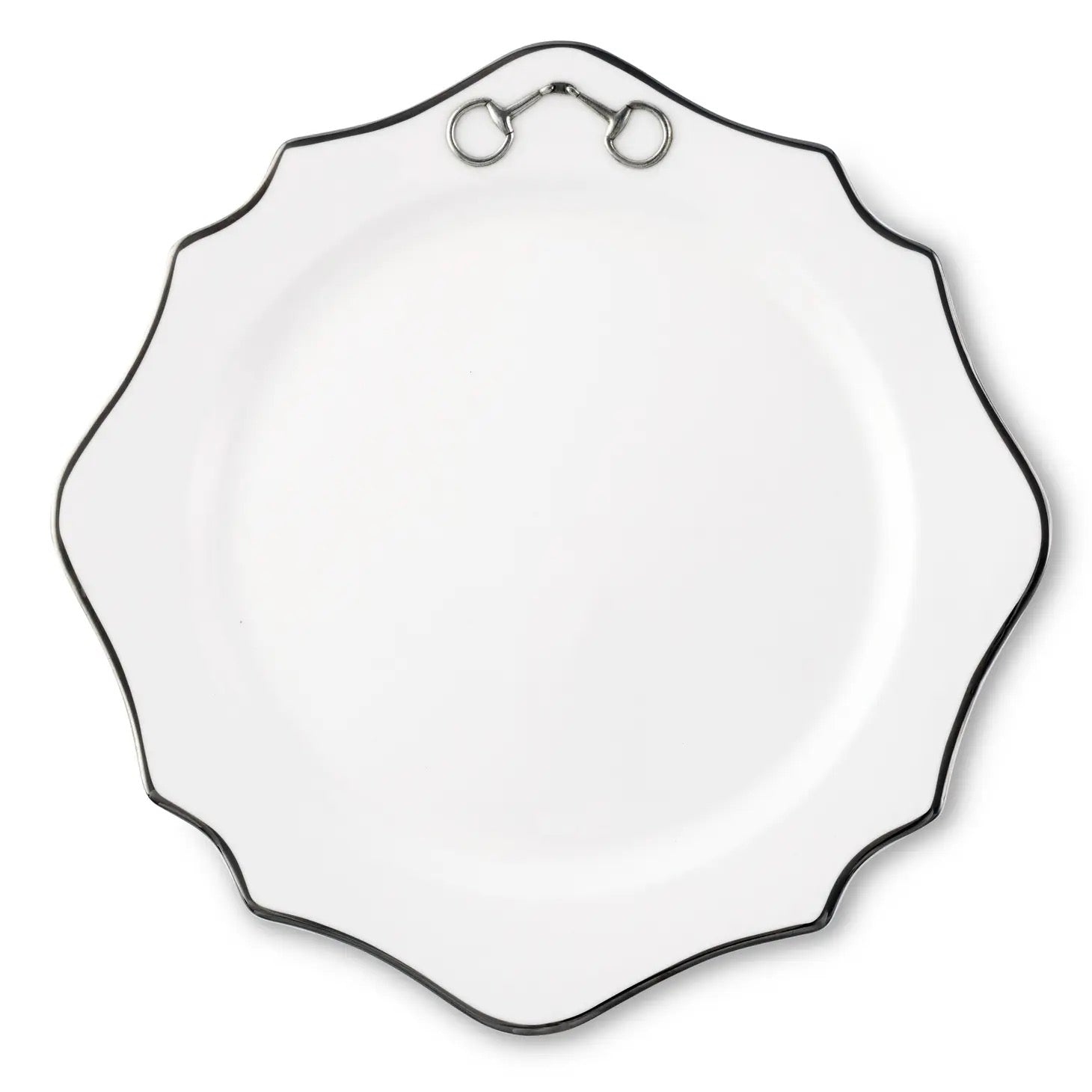 Pewter Bit Bone China Plate