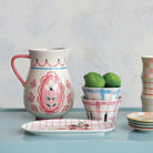 Dutch Flower Stoneware Pitcher