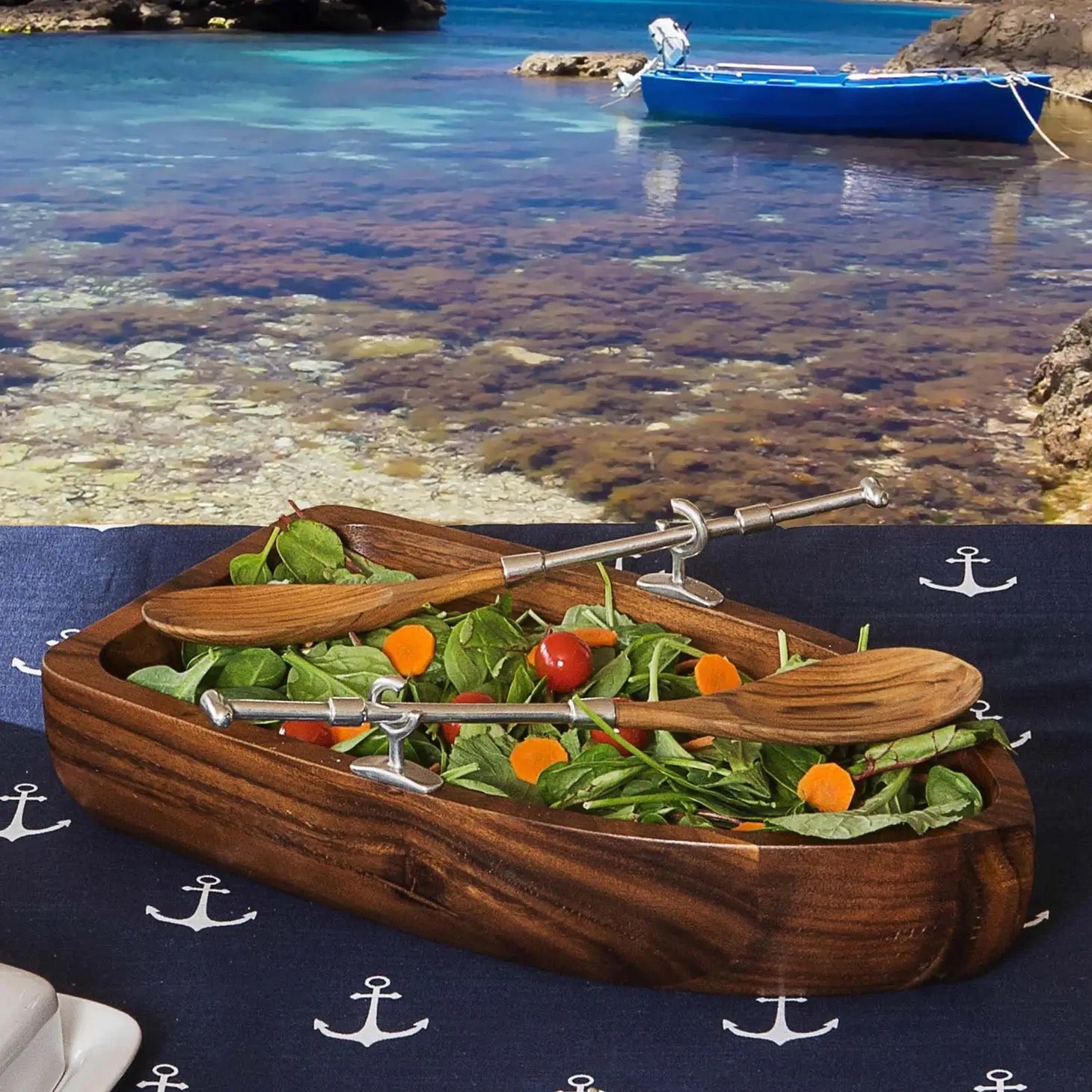 Row Boat Salad Bowl Set